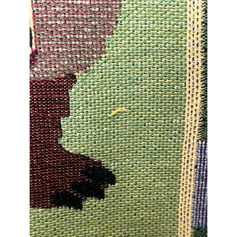 Woven Nursery Baby Blanket Throw Wall Tapestry Zoo Jungle Animals Safari Green